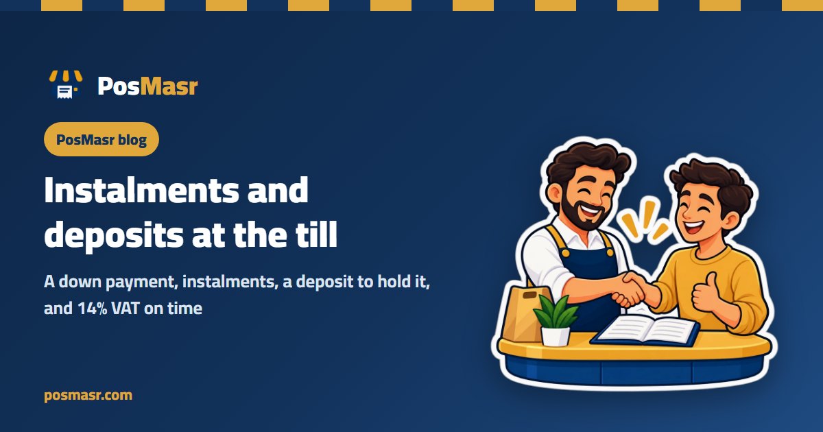 A seller and a customer agreeing on instalments in an appliance shop