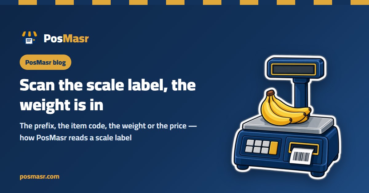 A scale printing a barcode label for weighed goods