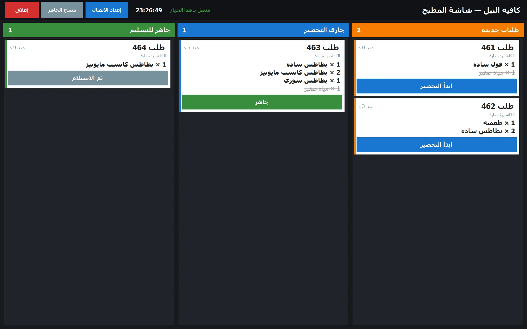 شاشة المطبخ بثلاث أعمدة