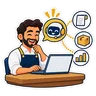 صاحب محل بيكلم مساعد ذكي على اللاب توب وبيانات المحل بتوصله