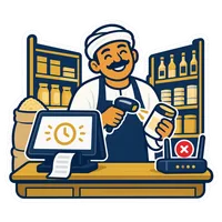 الكاشير بيمسح باركود والراوتر عليه علامة حمرا والفاتورة بتتطبع