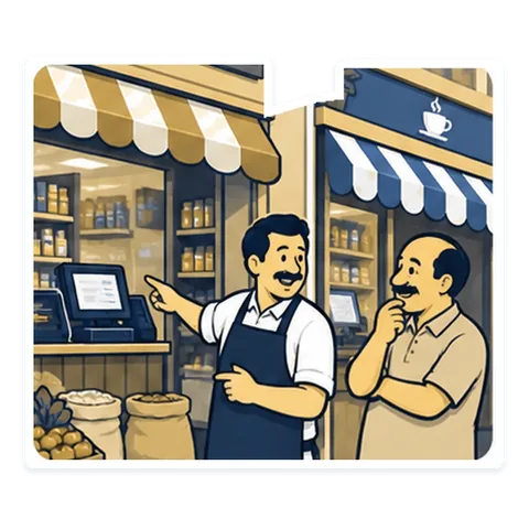 صاحب محل بيوري جاره الكاشير اللي عنده