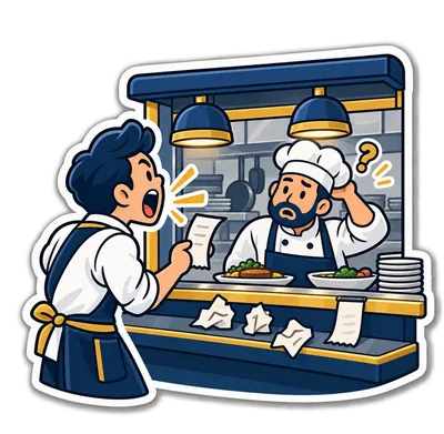 الكاشير بينادي الطلب والشيف مش سامع
