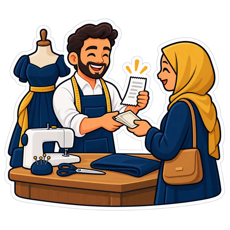 ترزي بياخد عربون على فستان وبيدي إيصال
