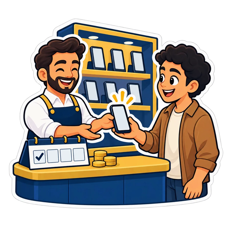 محل موبايلات بيبيع بالتقسيط وجدول الأقساط قدامه